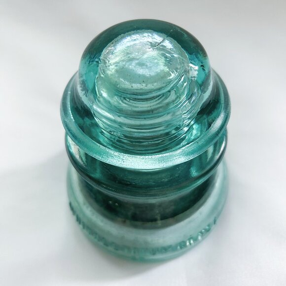 Whitall Tantum Co. No. 1 Vintage Aqua Blue Glass Insulator - Picture 2 of 7